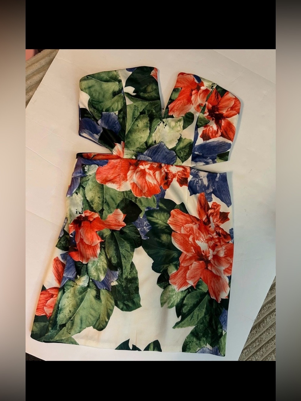 Floral Strapless Mini Dress in Floral Print